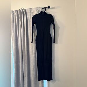 Maternity Black Long Sleeve Maxi Dress